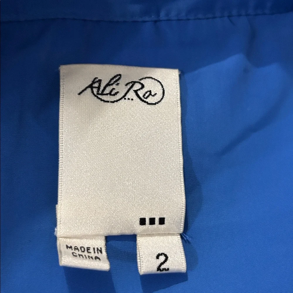 Ali Ro Jacket Blue Anorack Short Sleeve zip Lightweight‎ Hooded Jacket  Size 2